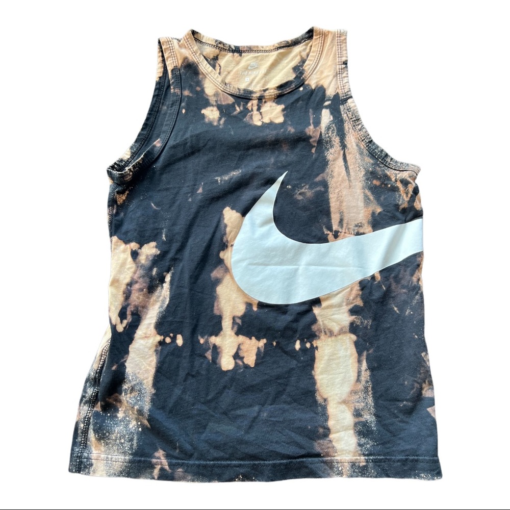 Kids repurposed bleached tee wrap around Nike